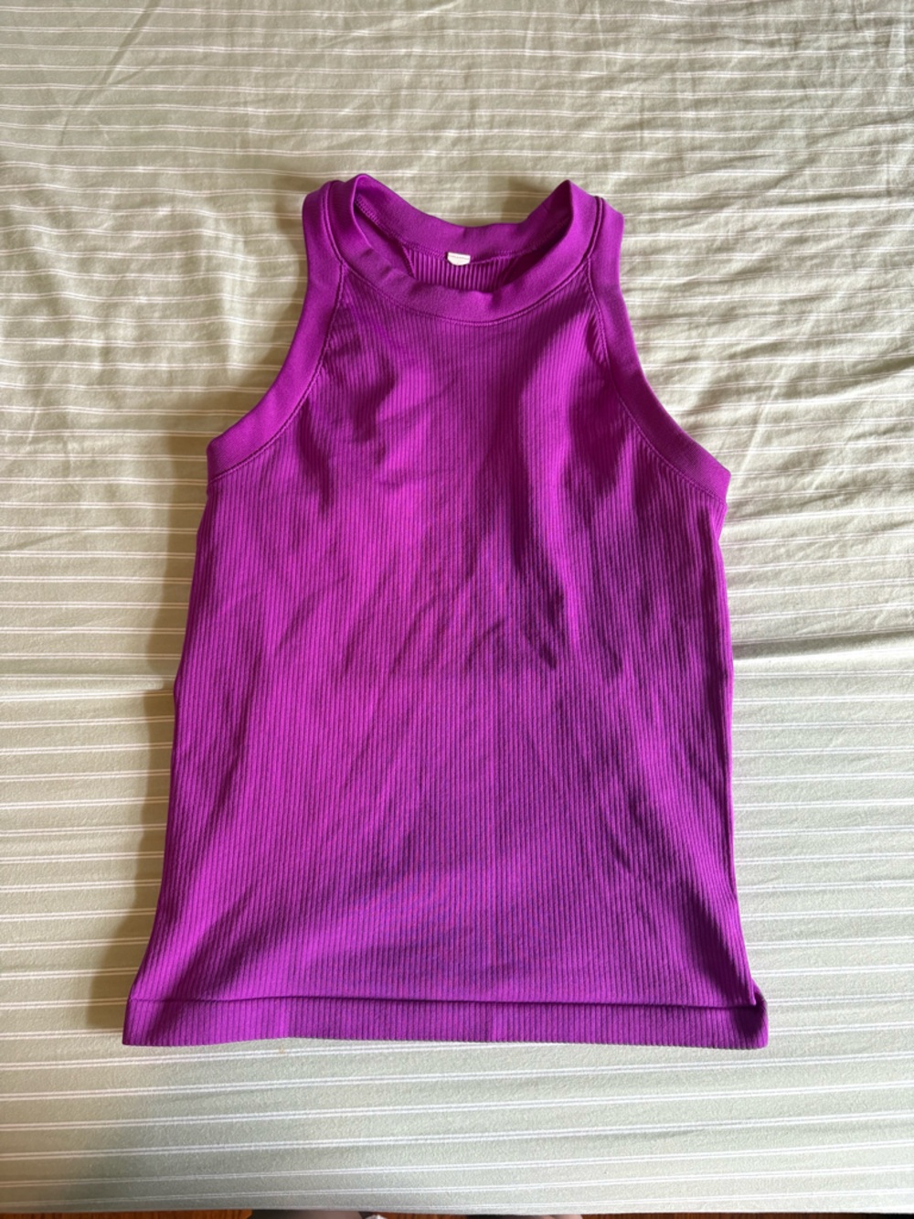 Sleeveless Ribbed Tank Top - Magenta